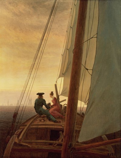 जहाज पर एक नौकायन जहाज पर द्वारा Caspar David Friedrich