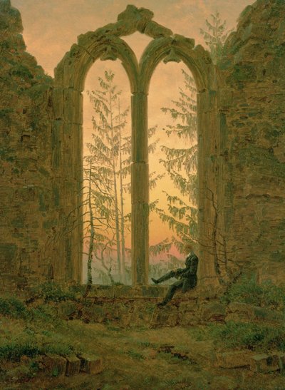 ओबिन मठ के अवशेष (सपने देखने वाले) 1835-40 (कैनवास पर तेल) द्वारा Caspar David Friedrich