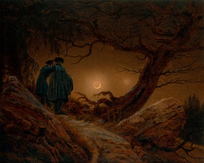 दो पुरुष चंद्रमा से युक्त होते हैं द्वारा Caspar David Friedrich