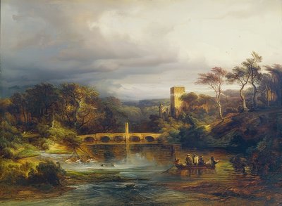 बर्ग एम वाल्डसी विथ बोटर्स एंड आर्क ब्रिज। 1846 द्वारा कैस्पर शेहुरेन