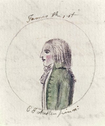 जेम्स I, c.1790 (कागज पर कलम और स्याही और wc) द्वारा कैसंड्रा ऑस्टिन