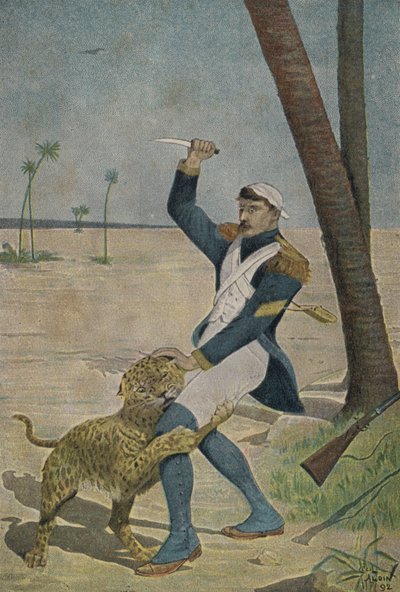 मिस्र में एक पैंथर द्वारा फ्रांसीसी सैनिक पर हमला किया गया द्वारा Cecil Charles Windsor Aldin