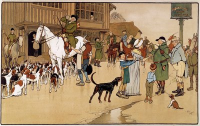 खरगोश के शिकार के दौरान सराय में रुकें। सेसिल एल्डिन द्वारा जल रंग (1870-1935) द्वारा सेसिल चार्ल्स विंडसर एल्डिन