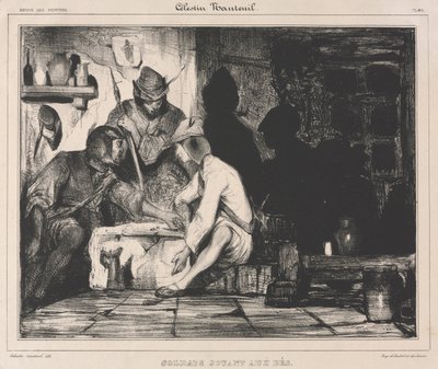 सोल्जर प्लेइंग डाइस, 1900s। द्वारा सेलेस्टिन फ्रेंकोइस नेंटुइल