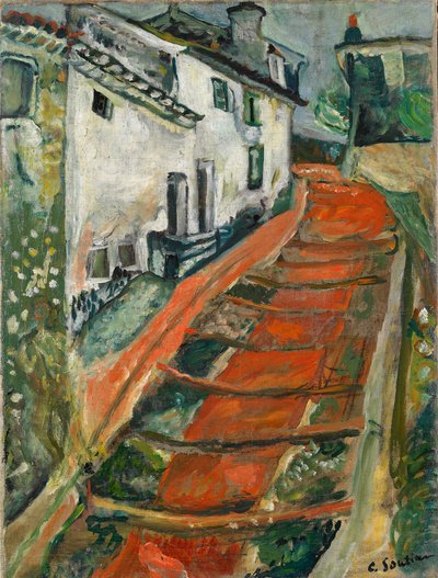 कॉग्नेस रेड स्टेप्स इन कॉग्नेस में लाल सीढ़ी, सीए 1923। द्वारा Chaim Soutine