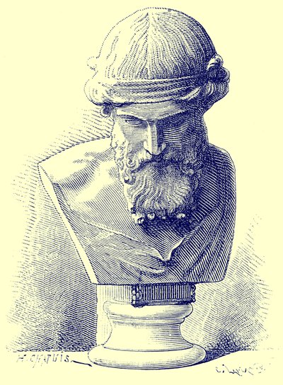प्लेटो, विक्टर डुरु द्वारा &39;रोम का इतिहास&39; का चित्रण, 1884 (डिजिटल रूप से बढ़ी हुई छवि) प्रकाशित द्वारा Chapuis