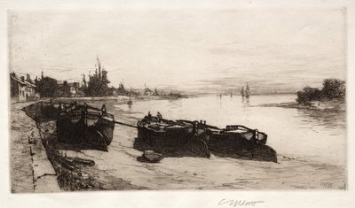 टेम्स पर मड बोट्स, 1883। द्वारा चार्ल्स एडम्स प्लाट