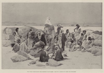कोरुस्को से अबू हमीद, अरब का एक कारवां का हॉल्ट और बिश्रिन का न्युबियन व्यापार मार्ग द्वारा चार्ल्स अगस्टे लोय
