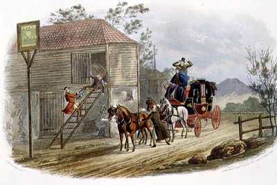 "ए लेज़ी हॉर्सकीपर फॉर द मेल", आरजी रीव (fl.1811-37) पब द्वारा उकेरा गया। थॉमस मैकलीन द्वारा द्वारा चार्ल्स बी (बाद) न्यूहाउस