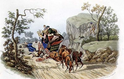 "सर्वश्रेष्ठ नियुक्त कोचों के साथ दुर्घटनाएं होंगी!", आरजी रीव (fl.1811-37) पब द्वारा उकेरा गया। थॉमस मैकलीन द्वारा द्वारा चार्ल्स बी (बाद) न्यूहाउस