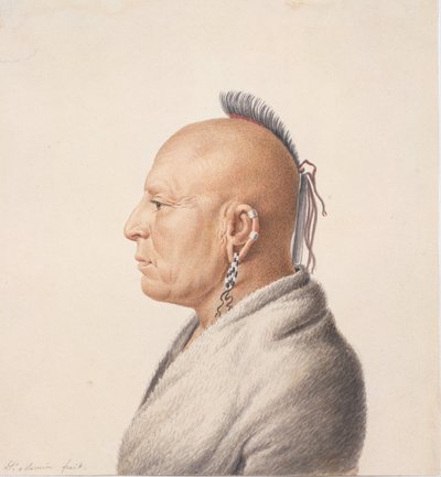 ओसेज योद्धा, 1805-7। द्वारा चार्ल्स बाल्त्झार जुलिएन फेवरेट डे सेंट मीमिन