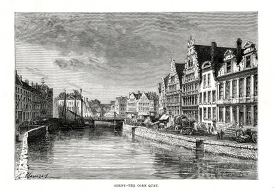 द कॉर्न क्वे, गेंट, फ्लैंडर्स, बेल्जियम, 1879 द्वारा चार्ल्स बार्बेंट