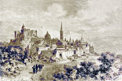 स्पूलेटो का दृश्य, विक्टर डुरु द्वारा &39;रोम का इतिहास&39; का चित्रण, 1884 (डिजिटल रूप से उन्नत छवि) द्वारा चार्ल्स बार्बेंट