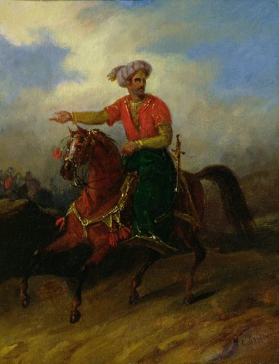 घोड़े पर एक तुर्क द्वारा Charles Bellier
