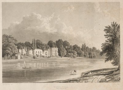 पोप्स विला, ट्विकेनहैम, 1828। द्वारा चार्ल्स बेंटले