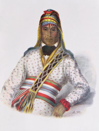 योहोलो-माइकको, एक क्रीक चीफ, 1825, थॉमस एल मैककेनी और जेम्स हॉल, पब द्वारा &39;द इंडियन ट्राइब्स ऑफ नॉर्थ अमेरिका, Vol.2&39; का चित्रण। जॉन ग्रांट (रंग लिथो) द्वारा द्वारा चार्ल्स बर्ड किंग