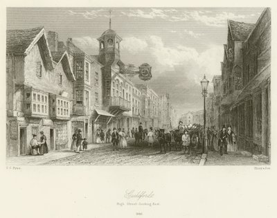 गिल्डफोर्ड, हाई स्ट्रीट, ईस्ट, 1840 द्वारा चार्ल्स क्लाउड पाइन