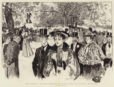 रविवार सुबह हाइड पार्क में द सीज, चर्च परेड द्वारा Charles Dana Gibson