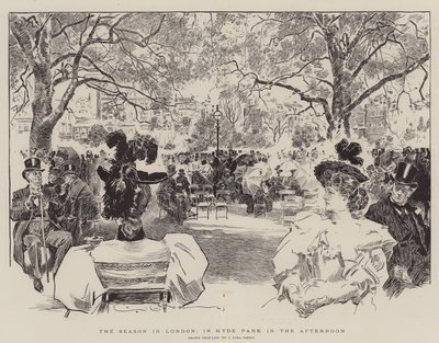 लंदन में सीज़न, दोपहर में हाइड पार्क में द्वारा Charles Dana Gibson