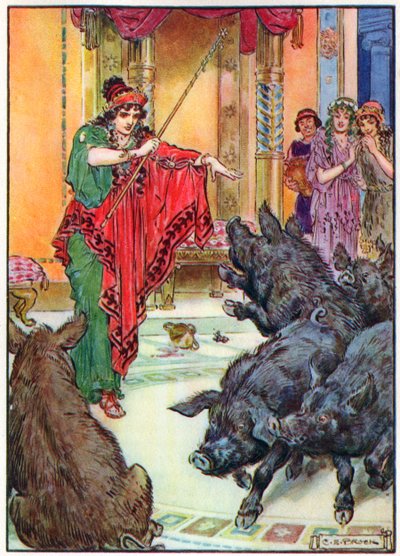 वेवरली बुक कंपनी द्वारा प्रकाशित, &39;द चिल्ड्रन ऑवर: स्टोरीज़ फ्रॉम द क्लासिक्स&39; से Circe द्वारा Charles Edmund Brock