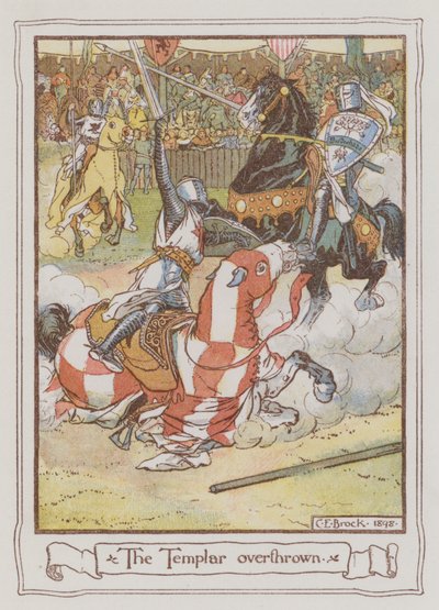 सर वाल्टर स्कॉट (कलर लिथो) द्वारा इवानहो के लिए चित्रण द्वारा Charles Edmund Brock
