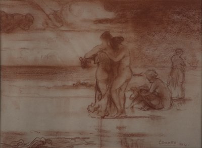 स्नान स्नान, 1904 (कागज पर लाल चाक) द्वारा चार्ल्स एडवर्ड कोनडर
