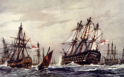 बम केटल्स, विजय को सलामी देते हुए, दिसंबर, 1805 द्वारा Charles Edward Dixon