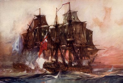 द सॉसी अरेथुसा का द्वंद्व फ्रांसीसी बेले पुले के साथ जून, 1778 द्वारा Charles Edward Dixon