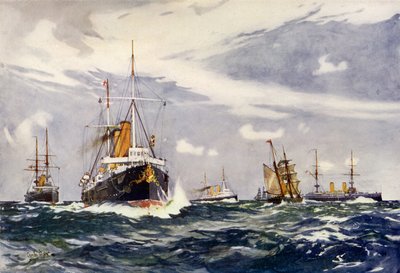 स्टीम ट्रेनिंग स्क्वाड्रन, 1900 द्वारा Charles Edward Dixon