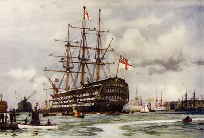 पोर्ट्समाउथ पर विजय, अंतिम आयोग नवम्बर 1812 से हार्बर में आया द्वारा Charles Edward Dixon