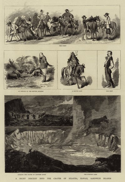 किलाऊ, हवाई, सैंडविच द्वीप समूह के गड्ढे में एक रात का उतर द्वारा चार्ल्स एडविन फ्रैप