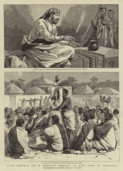 एडमिरल सर डब्ल्यू हेवेट के दूतावास के साथ एबिसिनिया के राजा जॉन के साथ द्वारा चार्ल्स एडविन फ्रैप