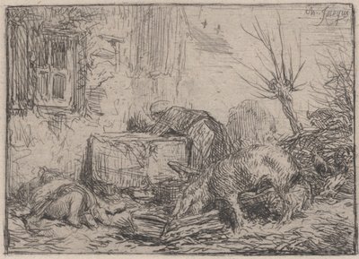 Farmyard, ca. 1845.  द्वारा चार्ल्स एमिले जेक