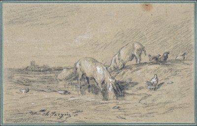 चार्ल्स जैक (1813-1894) द्वारा सूअर का झुंड द्वारा चार्ल्स एमिले जेक