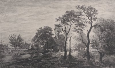 लैंडस्केप, एग्लोन वैन डेर नीर, 1862 द्वारा एक स्केच के बाद। द्वारा चार्ल्स एमिले जेक