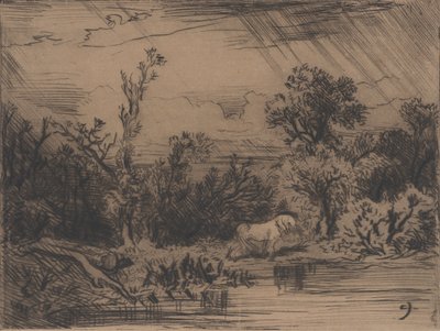 थंडरस्टॉर्म के साथ लैंडस्केप, 1848। द्वारा चार्ल्स एमिले जेक