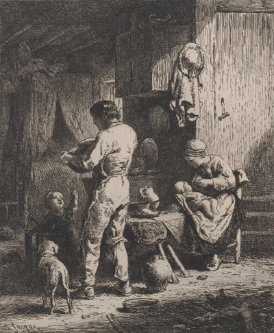 भोजन, 1864। द्वारा चार्ल्स एमिले जेक