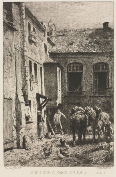 पेरिस में एक अदालत, 1865। द्वारा चार्ल्स एमिले जेक
