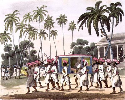 पलंकीन्स, 'ओरिएंटल ड्रॉइंग्स' से प्लेट 42, जॉन वेल्स (fl.1792-1809), पब द्वारा उकेरा गया। 1806 (एक्वाटिंट) द्वारा चार्ल्स एमिलियस (बाद में) सोना
