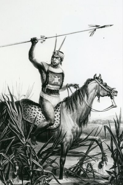 जीन बैप्टिस्ट डेब्रेट, 1834 द्वारा &39;पिटोर्स और हिस्टोरिकल ट्रिप टू ब्राज़ील&39; से चारुआर के प्रमुख द्वारा चार्ल्स इटियेन पियरे मोट्टे