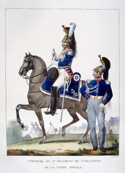 शाही गार्ड, फ्रांस, 1823 के चेसर्स के 1 रेजिमेंट की वर्दी। द्वारा चार्ल्स इटियेन पियरे मोट्टे