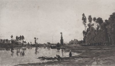 नदी द्वारा, 1865। द्वारा चार्ल्स फ्रेंकोइस डबगें