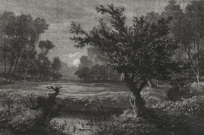 1845 में एंडली वैली में मूनराइज। द्वारा चार्ल्स फ्रेंकोइस डबगें