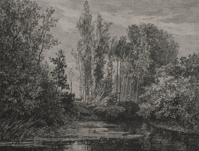 1850 में पानी के किनारे पर छड़ें। द्वारा चार्ल्स फ्रेंकोइस डबगें