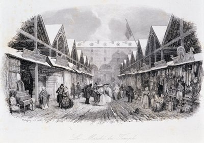 मंदिर मार्च का दृश्य - यूजीन सू (1843) द्वारा "लेस मिस्टेरेस डे पेरिस" में, बीमार। डे ड्यूबिग्नी। द्वारा चार्ल्स फ्रेंकोइस डबगें