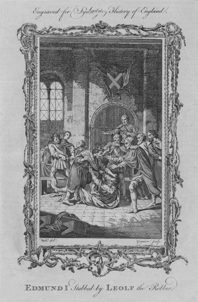 एडमंड I ने 1773 में Leolf the Robber द्वारा चाकू मारा। द्वारा चार्ल्स ग्रिग्नेशन