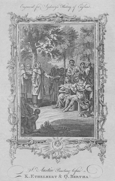 किंग ऑथेलबर्ट और क्वीन बर्था, 1773 से पहले सेंट ऑगस्टाइन उपदेश। द्वारा चार्ल्स ग्रिग्नेशन