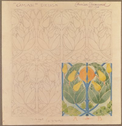 उमर, एक रेशम और ऊन डबलक्लोथ, 1898 (रेशम और ऊन) के लिए डिजाइन द्वारा चार्ल्स हैरिसन टाउनसेंड