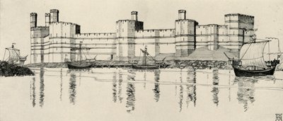 कैर्नारवोन कैसल, नॉर्थ वेल्स, 1931 का बाहरी हिस्सा द्वारा चार्ल्स हेनरी बॉर्न क्वेनेल