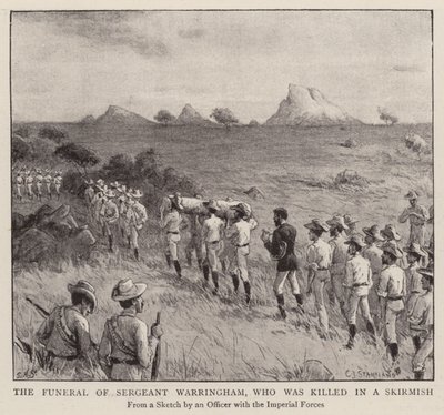 सार्जेंट वारिंगम का अंतिम संस्कार, जो एक झड़प (उत्कीर्णन) में मारा गया था द्वारा चार्ल्स जे। (बाद में) स्टैनलैंड